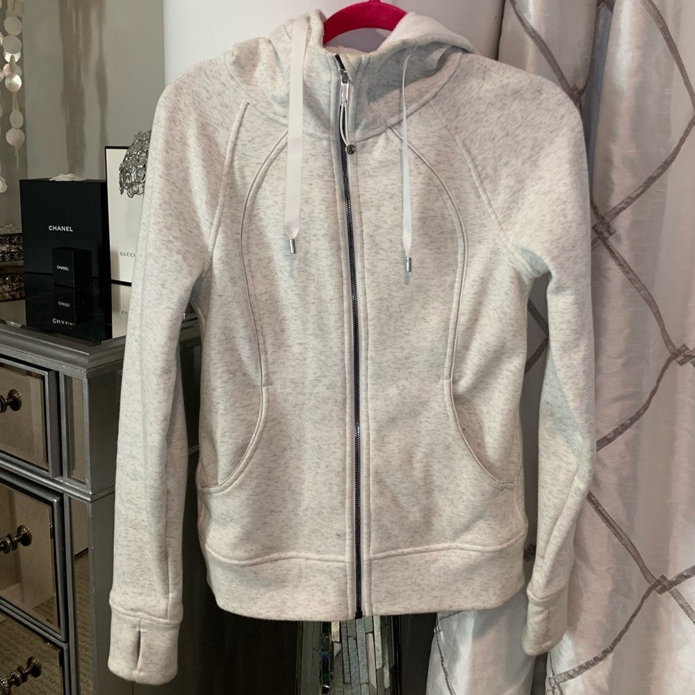 White/Creme Lululemon fleece zip-up